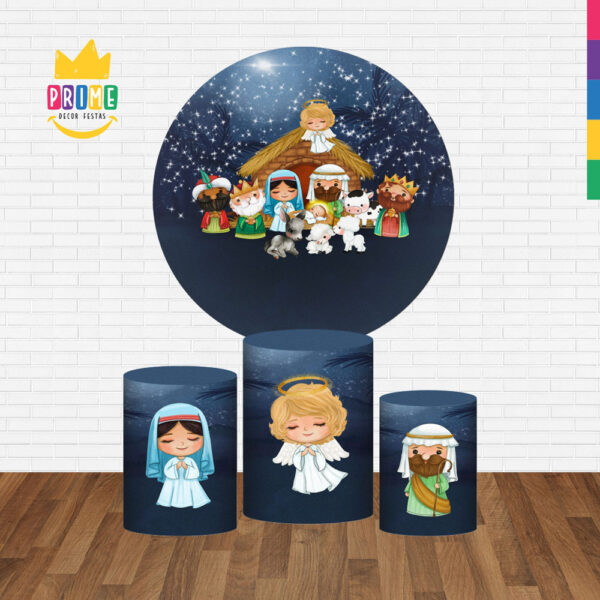 Trio Capa Cilindro + Painel Redondo 3D Natal 1,50m Veste Fácil - Image 2