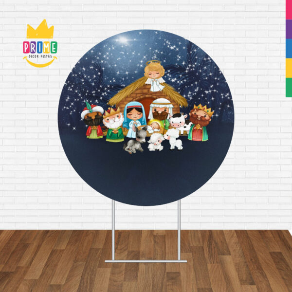 Painel Redondo 3D Natal Tecido Sublimado 1,50m x 1,50m - Image 2