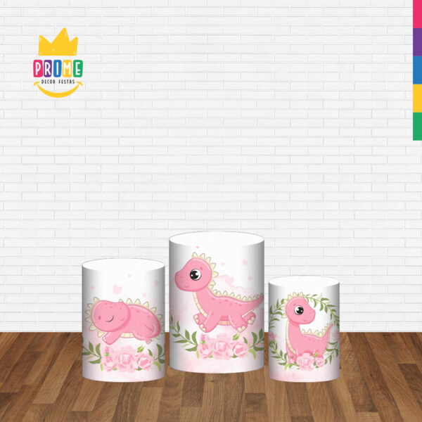Trio Capa Cilindro Dinossauro Cute 3D Em Tecido Com Elástico - Image 2