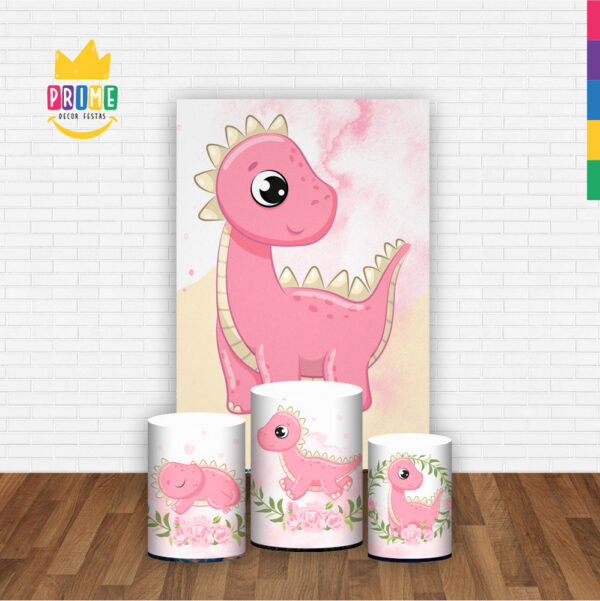Kit Casado Dinossauro Cute Trio Capa Cilindro Retangular Tecido - Image 2