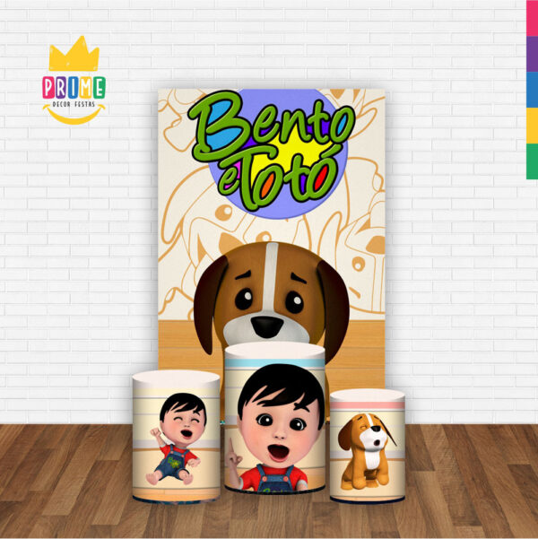 Kit Casado Bento Totó Trio Capa Cilindro Retangular Tecido - Image 2