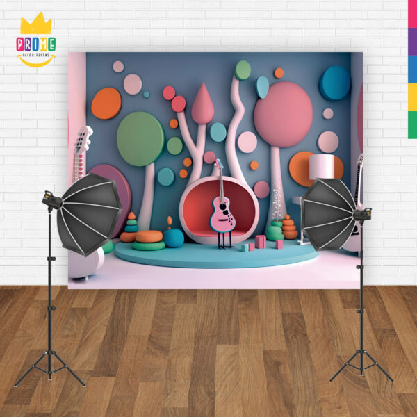 Fundo Fotográfico Cenário Criança Música em Tecido 2,20m x1,50m F196 - Image 4