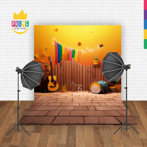 Fundo Fotográfico Cenário Criança Música em Tecido 2,20m x1,50m F194 - Image 2