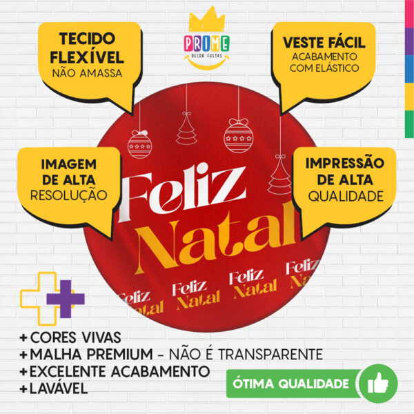 Trio Capa Cilindro + Painel Redondo 3D Natal 1,50m Veste Fácil - Image 3
