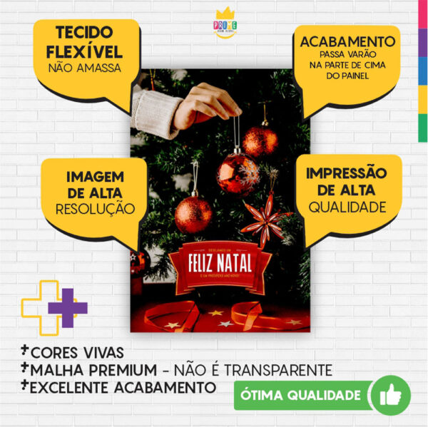 Kit Casado Natal Painel Redondo Trio Capas Cilindro Retangular Vertical Em Tecido - Image 5