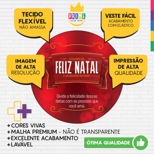 Trio Capa Cilindro + Painel Redondo 3D Natal 1,50m Veste Fácil - Image 3