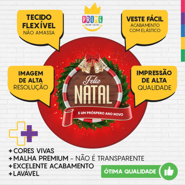 Trio Capa Cilindro + Painel Redondo 3D Natal 1,50m Veste Fácil - Image 3