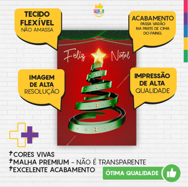 Kit Casado Natal Painel Redondo Trio Capas Cilindro Retangular Vertical Em Tecido - Image 5