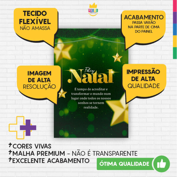 Painel de Festa Retangular 3D Natal casadinho 1,50m x 2,20 - Image 3