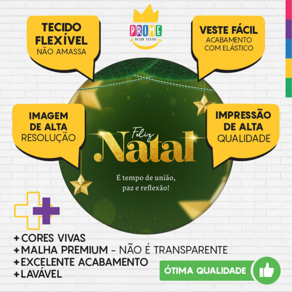Trio Capa Cilindro + Painel Redondo 3D Natal 1,50m Veste Fácil - Image 3