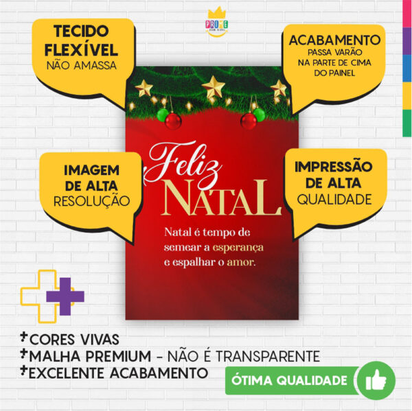 Painel de Festa Retangular 3D Natal casadinho 1,50m x 2,20 - Image 3