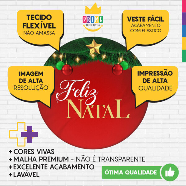 Trio Capa Cilindro + Painel Redondo 3D Natal 1,50m Veste Fácil - Image 3