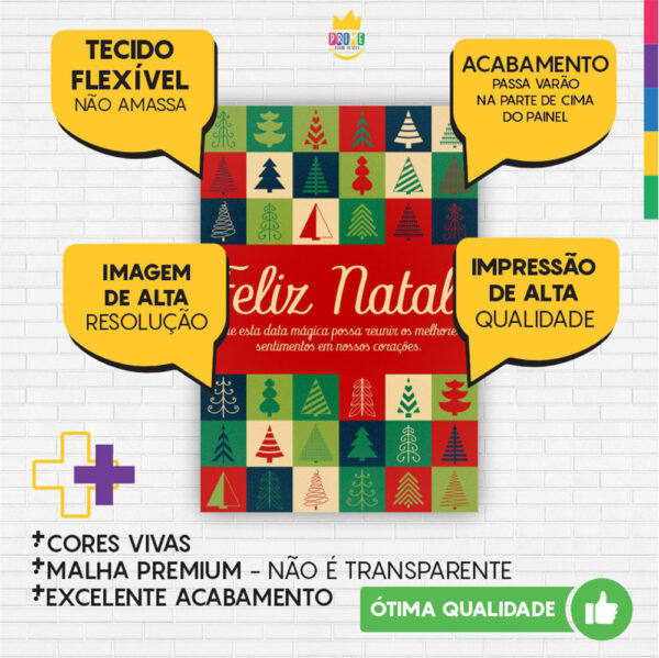 Kit Casado Natal Painel Redondo Trio Capas Cilindro Retangular Vertical Em Tecido - Image 5