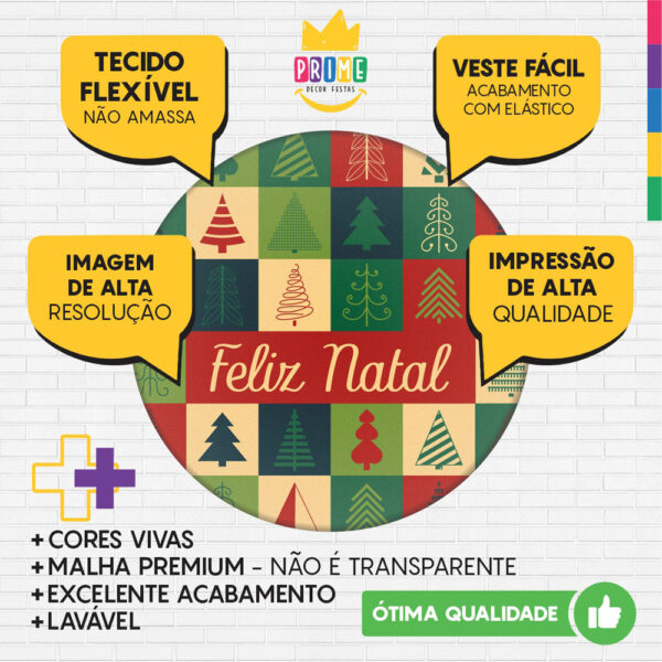 Kit Casado Natal Painel Redondo Trio Capas Cilindro Retangular Vertical Em Tecido - Image 3