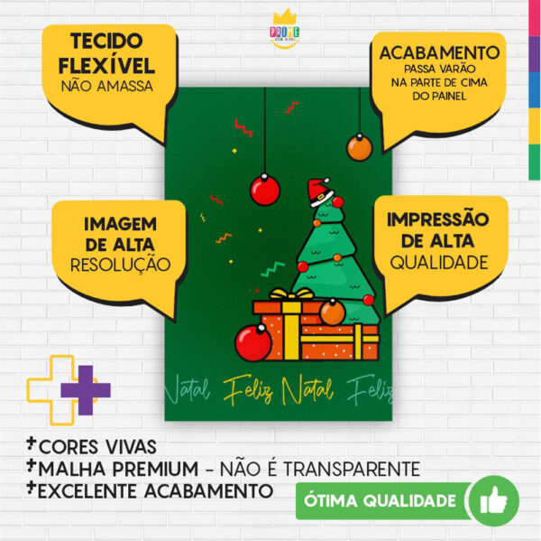 Kit Casado Natal Painel Redondo Trio Capas Cilindro Retangular Vertical Em Tecido - Image 5