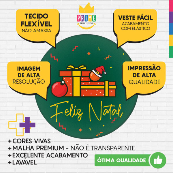 Kit Casado Natal Painel Redondo Trio Capas Cilindro Retangular Vertical Em Tecido - Image 3