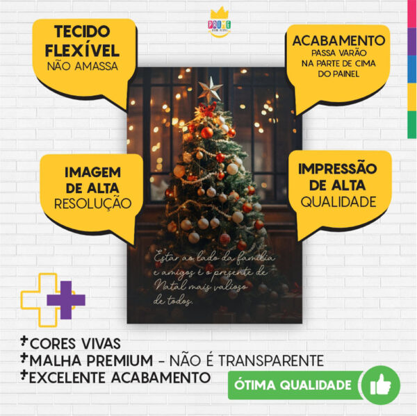 Kit Casado Natal Painel Redondo Trio Capas Cilindro Retangular Vertical Em Tecido - Image 5