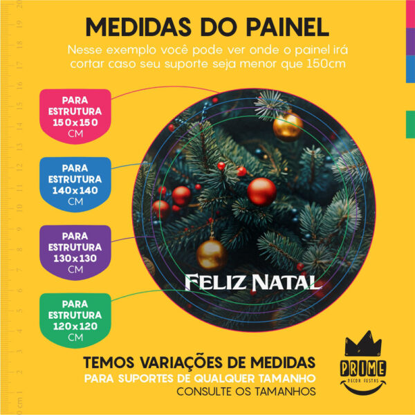 Painel Redondo 3D Natal Tecido Sublimado 1,50m x 1,50m - Image 4