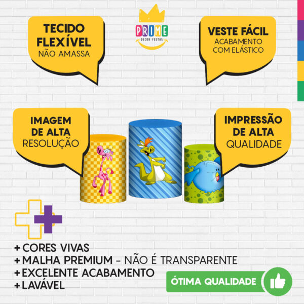 Trio Capa Cilindro Meu Amigãozão 3D Em Tecido Com Elástico - Image 3