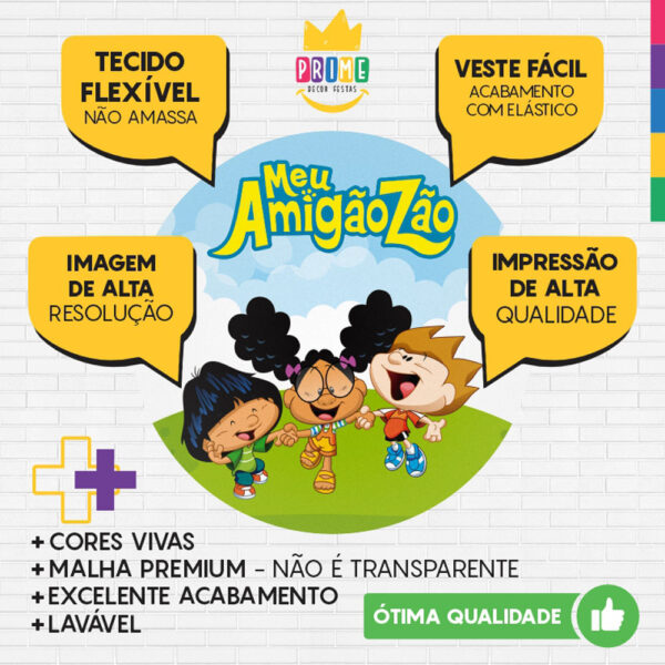 Trio Capa Cilindro + Painel Redondo 3D Meu Amigãozão 1,50m Veste Fácil - Image 3