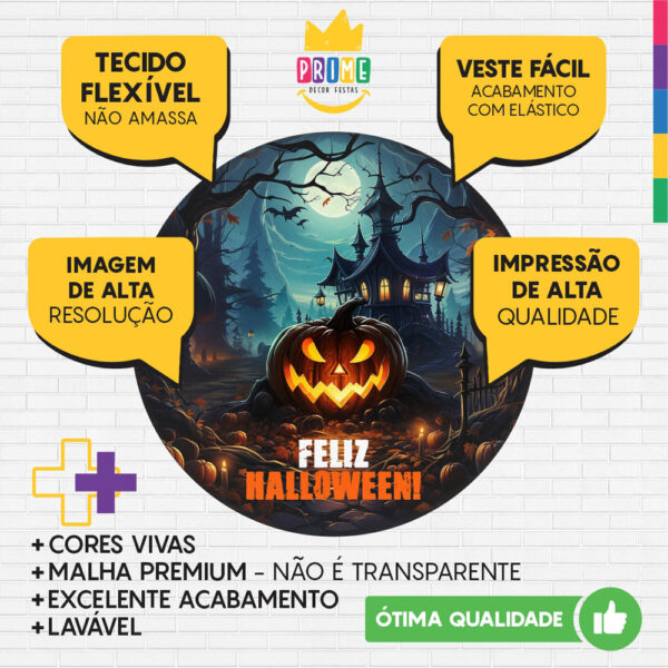 Trio Capa Cilindro + Painel Redondo 3D Halloween 1,50m Veste Fácil - Image 3