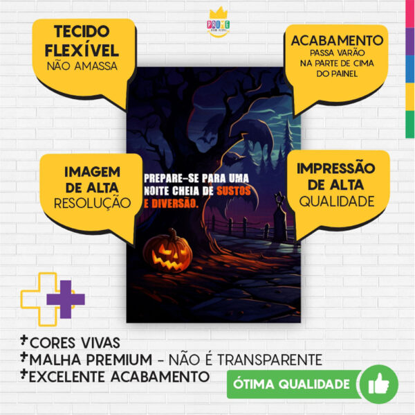 Painel de Festa Retangular 3D Halloween casadinho 1,50m x 2,20 - Image 3