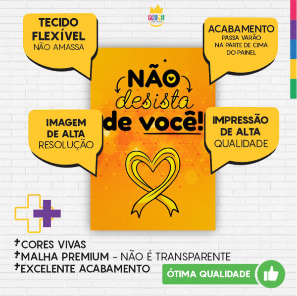 Painel de Festa Retangular 3D Setembro Amarelo casadinho 1,50m x 2,20 - Image 3