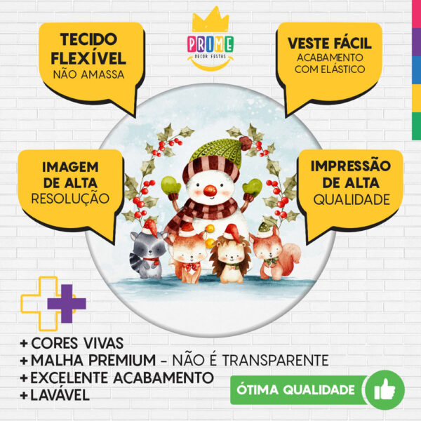Trio Capa Cilindro + Painel Redondo 3D Natal  1,50m Veste Fácil - Image 3