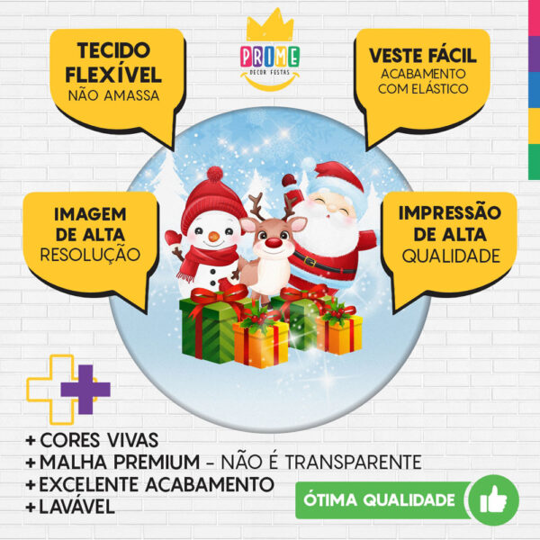 Painel Redondo 3D Natal Tecido Sublimado 1,50m x 1,50m - Image 3