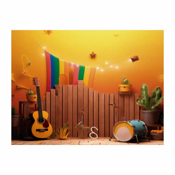 Fundo Fotográfico Cenário Criança Música em Tecido 2,20m x1,50m F194 - Image 3