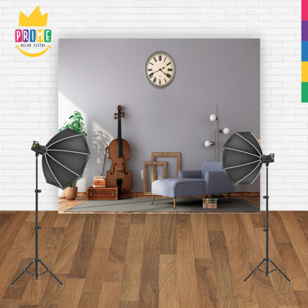 Fundo Fotográfico Cenário Sala Musica  Tecido 2,20x1,50m F58 - Image 4