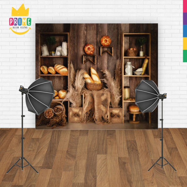 Fundo Fotográfico Cenário Estante Pães Tecido 2,20m x1,50m FF192 - Image 4