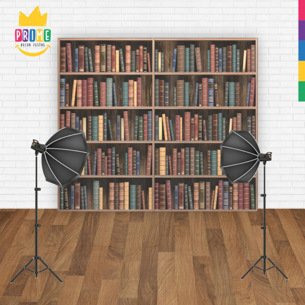 Fundo Fotográfico Cenário Biblioteca Tecido 2,2m x1,5m F180 - Image 4