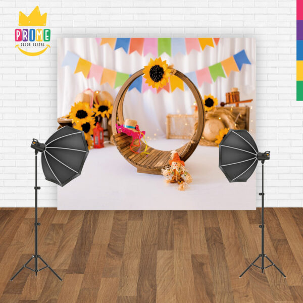 Fundo Fotográfico Cenário Festa Junina Tecido 2,2 x1,5m F187 - Image 4