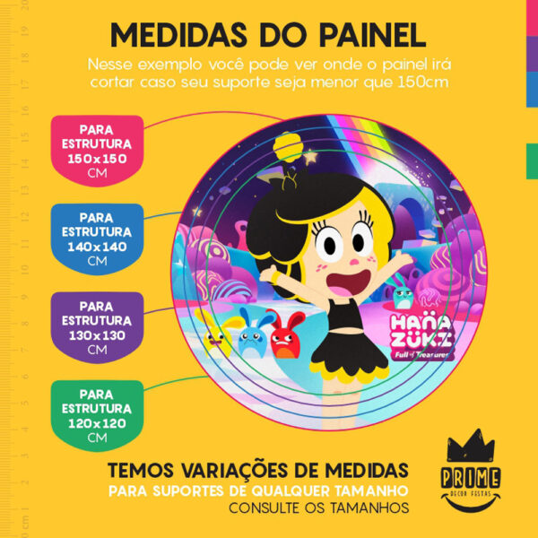 Painel Redondo 3D Hemkas Tecido Sublimado 1,50m x 1,50m - Image 4