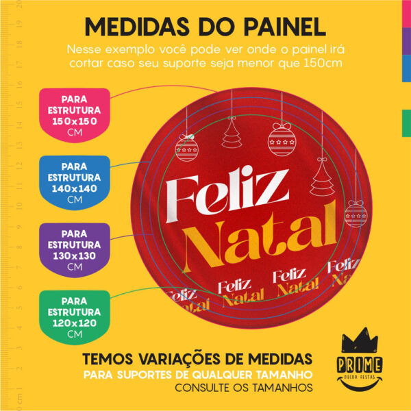 Trio Capa Cilindro + Painel Redondo 3D Natal 1,50m Veste Fácil - Image 4