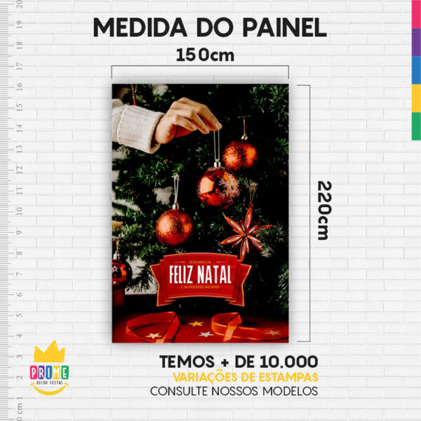 Kit Casado Natal Painel Redondo Trio Capas Cilindro Retangular Vertical Em Tecido - Image 6