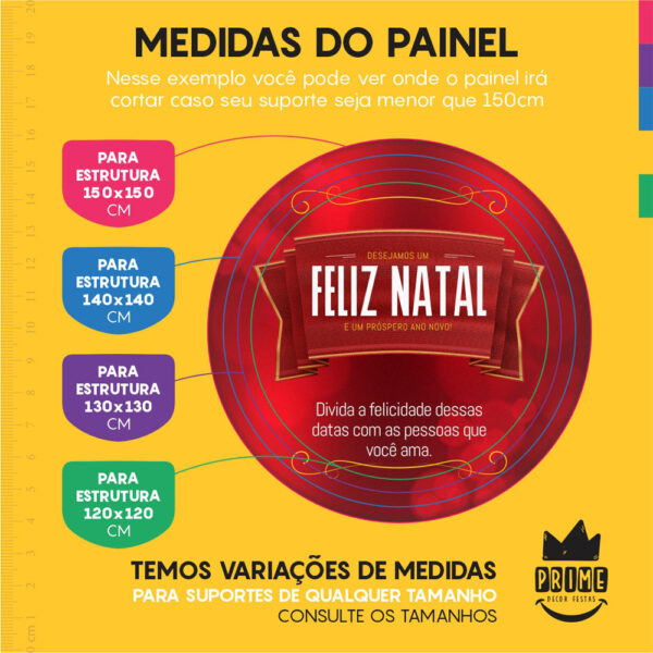 Trio Capa Cilindro + Painel Redondo 3D Natal 1,50m Veste Fácil - Image 4