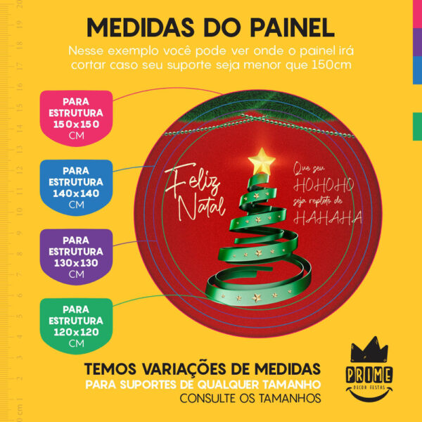 Trio Capa Cilindro + Painel Redondo 3D Natal 1,50m Veste Fácil - Image 4