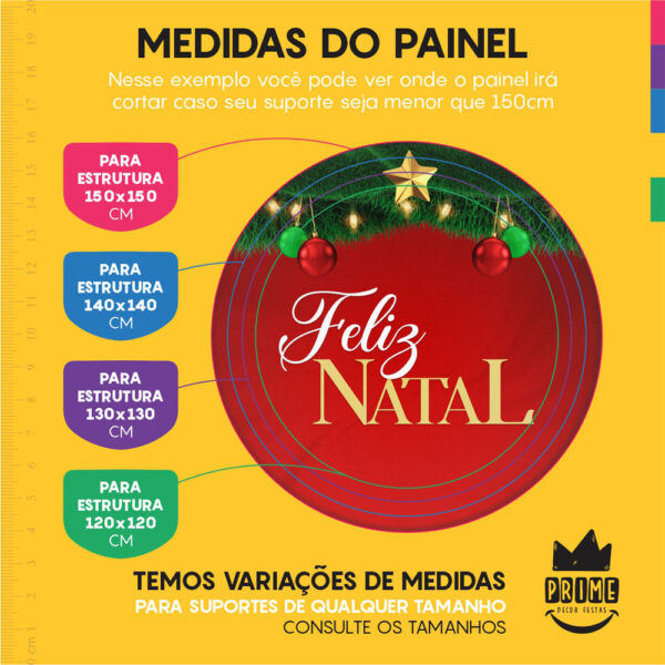 Trio Capa Cilindro + Painel Redondo 3D Natal 1,50m Veste Fácil - Image 4