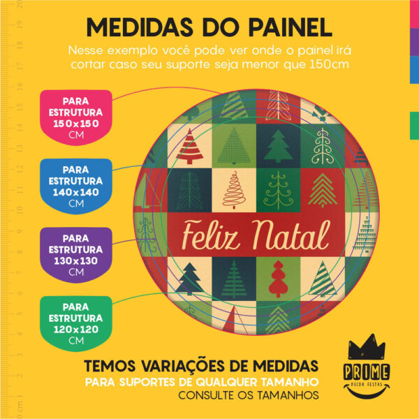 Kit Casado Natal Painel Redondo Trio Capas Cilindro Retangular Vertical Em Tecido - Image 4