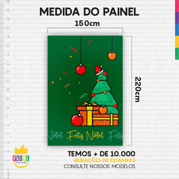 Kit Casado Natal Painel Redondo Trio Capas Cilindro Retangular Vertical Em Tecido - Image 6