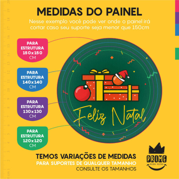 Kit Casado Natal Painel Redondo Trio Capas Cilindro Retangular Vertical Em Tecido - Image 4