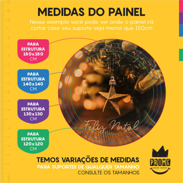 Kit Casado Natal Painel Redondo Trio Capas Cilindro Retangular Vertical Em Tecido - Image 4