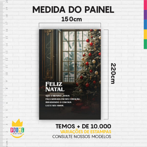 Painel de Festa Retangular 3D Natal casadinho 1,50m x 2,20 - Image 4