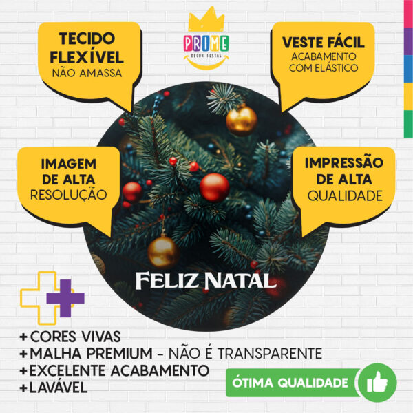 Painel Redondo 3D Natal Tecido Sublimado 1,50m x 1,50m - Image 3