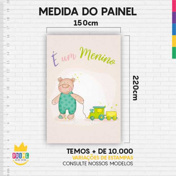 Painel de Festa Retangular 3D É Menino casadinho 1,50m x 2,20 - Image 4