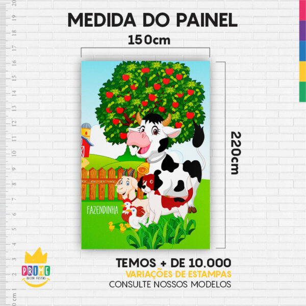 Painel de Festa Retangular 3D Fazendinha casadinho 1,50m x 2,20 - Image 4