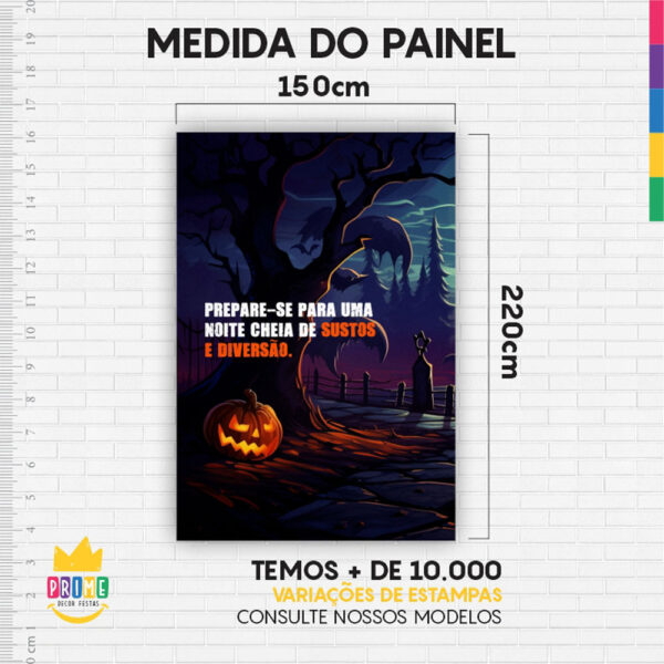 Painel de Festa Retangular 3D Halloween casadinho 1,50m x 2,20 - Image 4