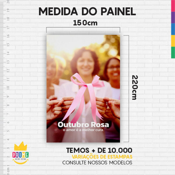 Painel de Festa Retangular 3D Outubro Rosa casadinho 1,50m x 2,20 - Image 4